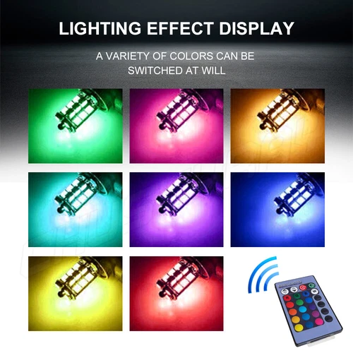 H11/H8 Multi-Color LED Bulbs with Wireless IR Remote For Fog Light Driving Lamp - Picture 6 of 13