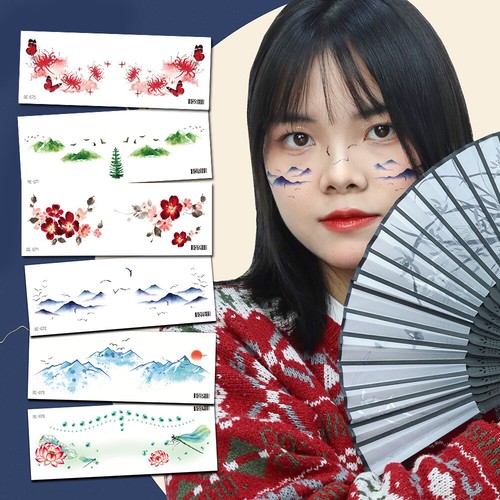 Face Art Powder Blusher Sticker Makeup Sticker Face Sticker Cute Self Adhesive ~ - Picture 3 of 56