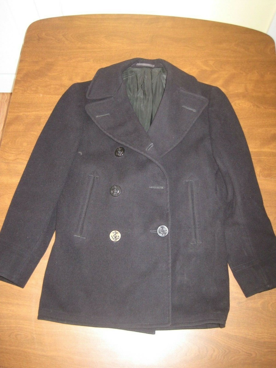 1949 VINTAGE Wool US Navy USN Peacoat Pea Coat Mens Size36 Blue | eBay