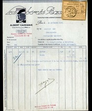 PAU (64) USINE de BERETS BASQUES "Albert CAZENAVE" Facture en 1941
