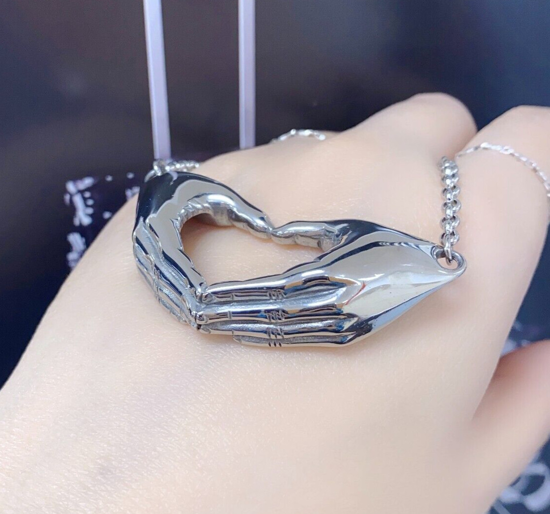 heart hand Necklace Friendship Stainless Steel pendant necklace By Controse