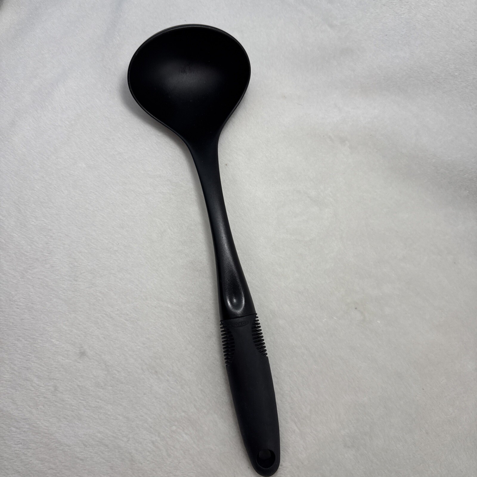 Vintage OXO Good Grips Black Nylon Soup Ladle with Soft Comfortable Grip 14 Inch Heavy Duty