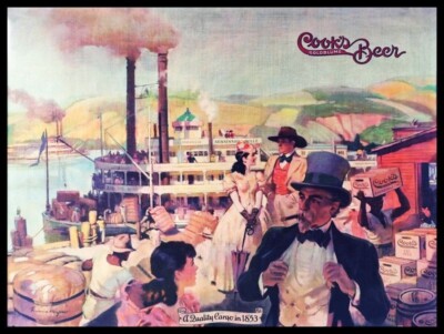 Cook's Beer of Evansville, Indiana River Boat NEW Metal Sign: 12x16'' Ships Free