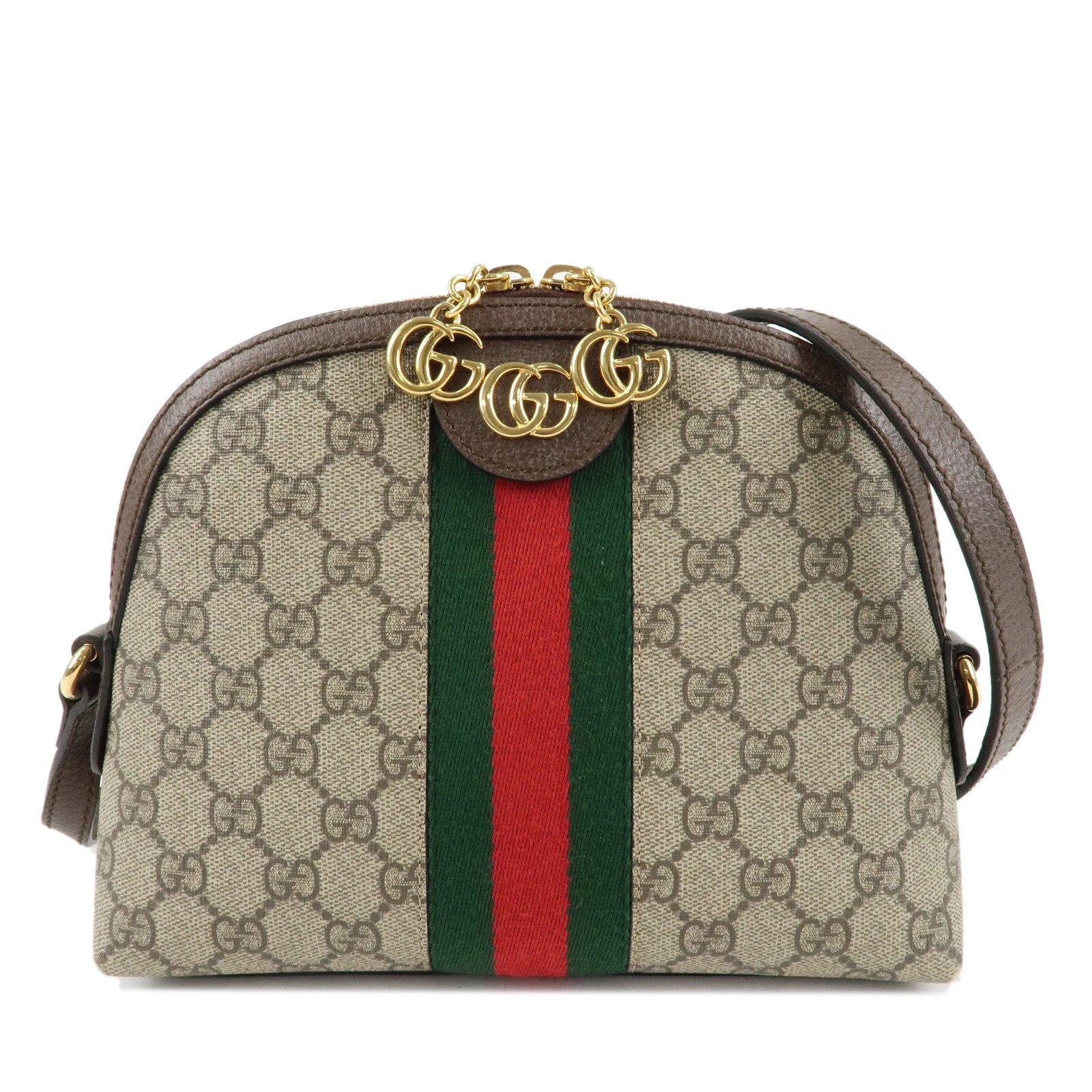 Authentique sac à bandoulière GUCCI Ophidia GG Supreme en cuir Sherry 499621 d'occasion F/S