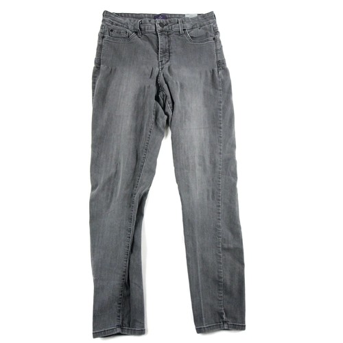 NYDJ Womens Straight Jeans Light Gray 