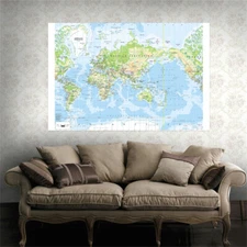 Standard Map Without Flag Background Cloth Poster Vinyl Wall Hanging Decoration