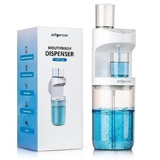 Automatic Mouthwash Dispenser, White, Touchless Sensor, 3 Levels