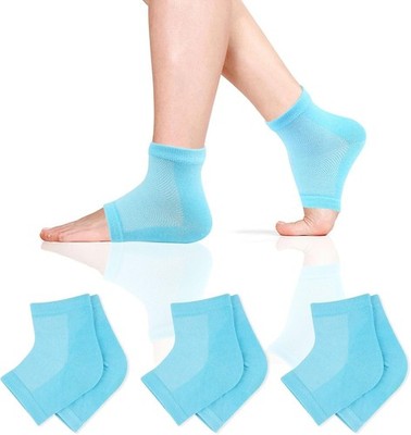 3 Paar Gel Fersensocken, Feuchtigkeitsspendende Socken, Fersenschutz Offen