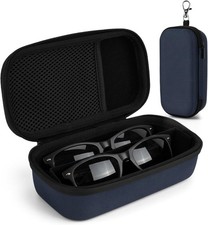 Double Eyeglasses Case, Hard Shell Dual Glasses Case Travel Sunglasses Organizer