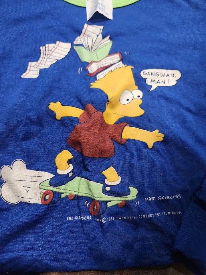 Vintage 1990 Boys Baby Long Sleeve Shirt Size 4-6 Bart Simpson - Image 2 of 3