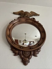 Vntg 1960 Syroco Wall Mirror 4010 American Eagle Convex Mirror 17.5" x 29" Large