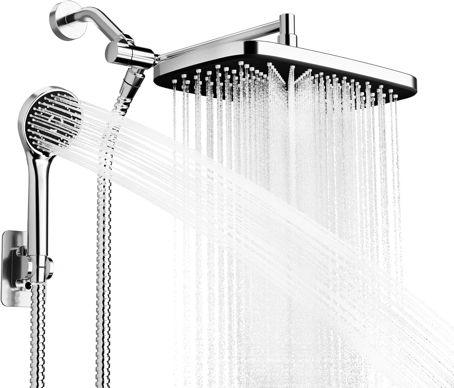 Wide Rain Shower Head with 5 Modes Handheld Showerheads, High Pressure Showerhea
