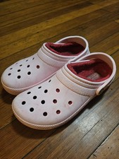 Crocs rosa con zoccoli foderati rossi scarpe donna