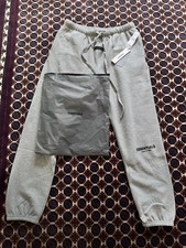 Essentials Fear of God Men's Dark Oatmeal Fleece Sweatpants Drawstring Tapered L