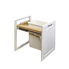 Hardware Resources CAN-TMSC-12 Top Mount Soft Close Double Trash Can Unit, Wood