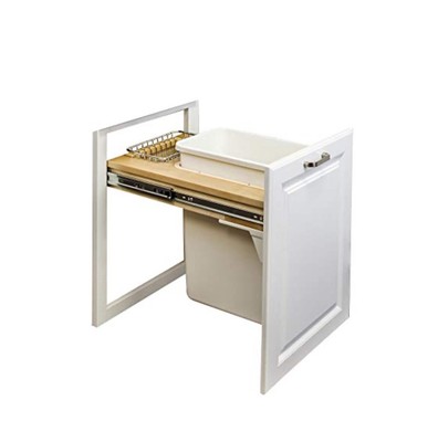 Hardware Resources CAN-TMSC-12 Top Mount Soft Close Double Trash Can Unit, Wood