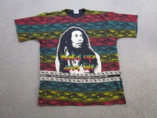 VTG 90s Bob Marley Wake Up And Live All Over Print AOP Shirt Mens Size L Raggie