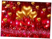 Valentine's Day Backdrop Red Love Theme Party Love Heart Valentine's 7x5ft