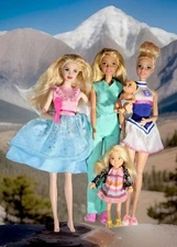 Barbie Doll Family Play Lot Refreshed and Restyled Mixed Dolls Accessories