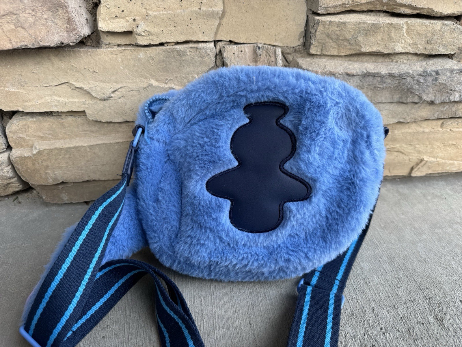 NEW BioWorld Disney Lilo and Stitch Fuzzy 3D Plush Shoulder Purse Crossbody Bag image 7
