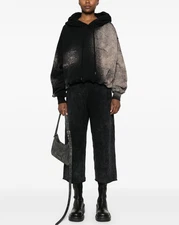 NWT~R13 Oversized 100% Cotton Balloon Popover Hoodie in Bleached Black Size S