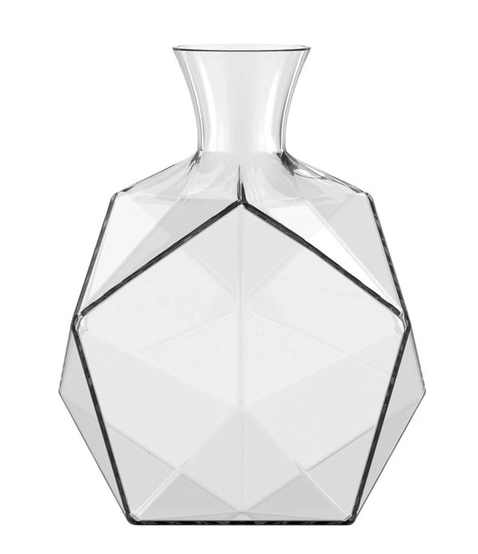 Decanter Brocca per Vino Rosso BRANDANI Diamond in Vetro 1,1 Litri Trasparente, fotografia 2 di 3