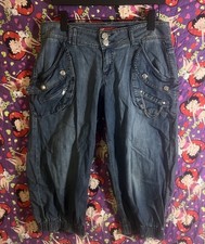 Apple Bottom Capri Jeans y2k Crystal Accents 90s Size 9/10 Waist 32  