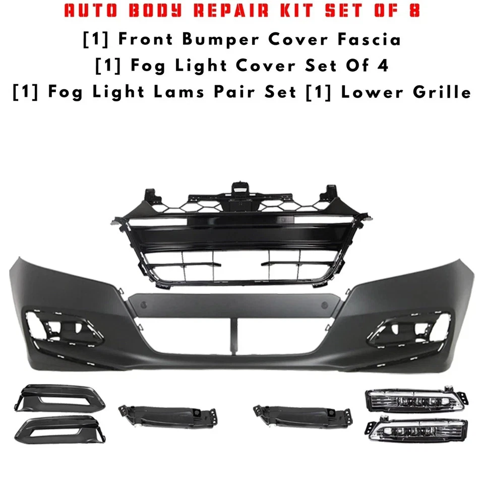 Kit de montaje de cubierta de parachoques delantero fascia y luz antiniebla para Honda Accord 2018-2020 Foto 2 de 4