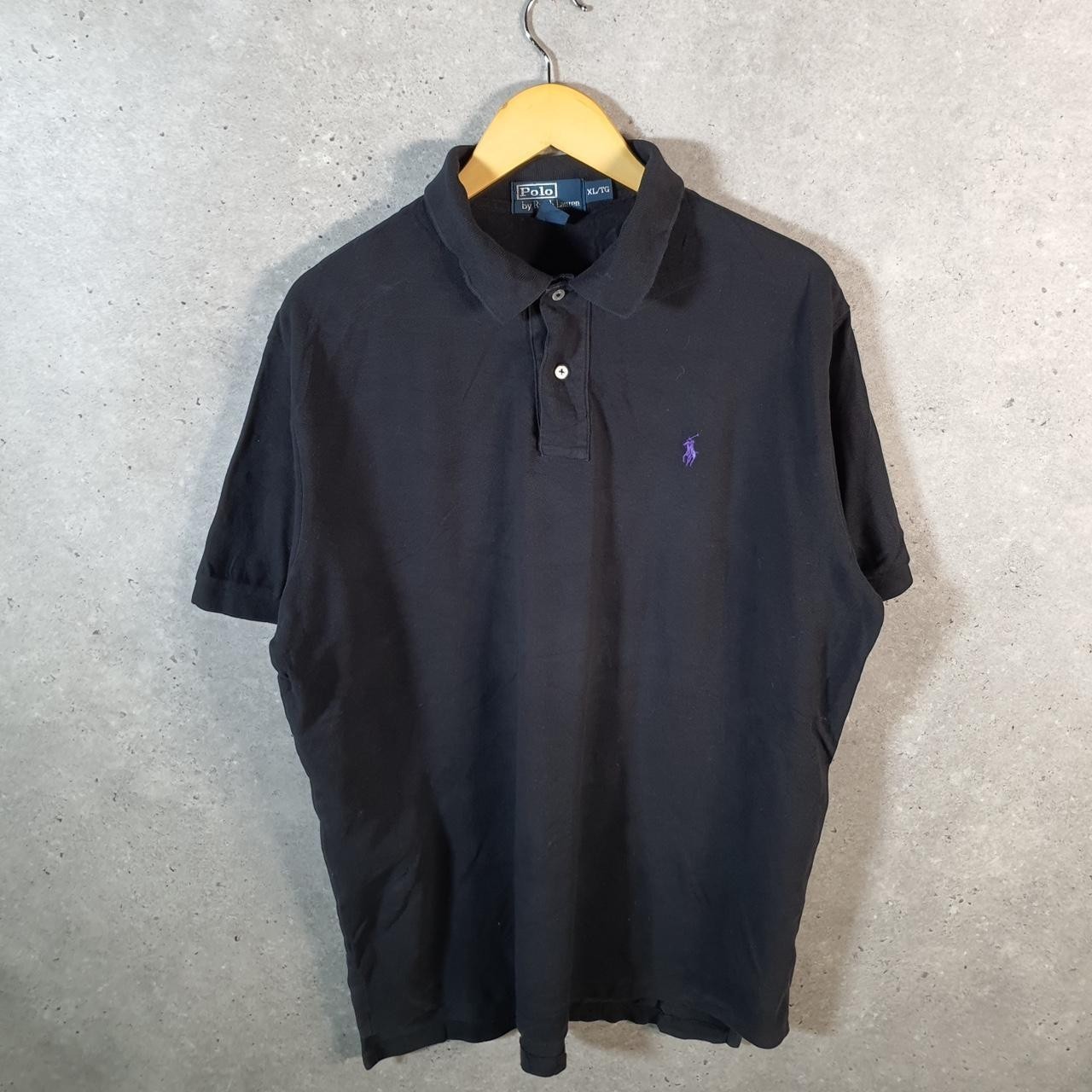Polo Ralph Lauren vintage uomo XL nera casual cotone ricamato pony