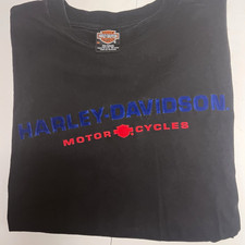 Rare Vintage 90s Harley Davidson T Shirt M Made in USA Felt Lettering Denney's M