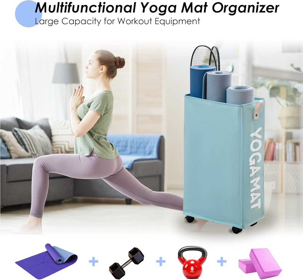Yoga Mat Storage Rack Holder for Home Gym Equipment Organization Yoga Mat Storage Rack Holder for Home Gym Equipment Organization
