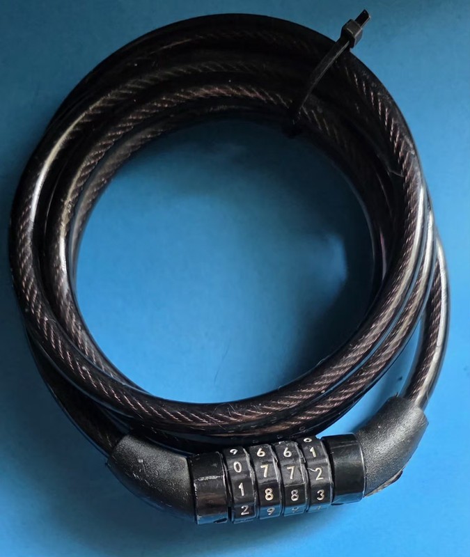Used 2Ft Bicycle Black Cable Lock/Combination Style-Do Not No Code-Resettable