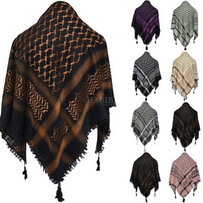 Unisex Viele Farben Brown Schwarz Gold Arabische Kopf Schal Wrap Arafat Keffiyeh