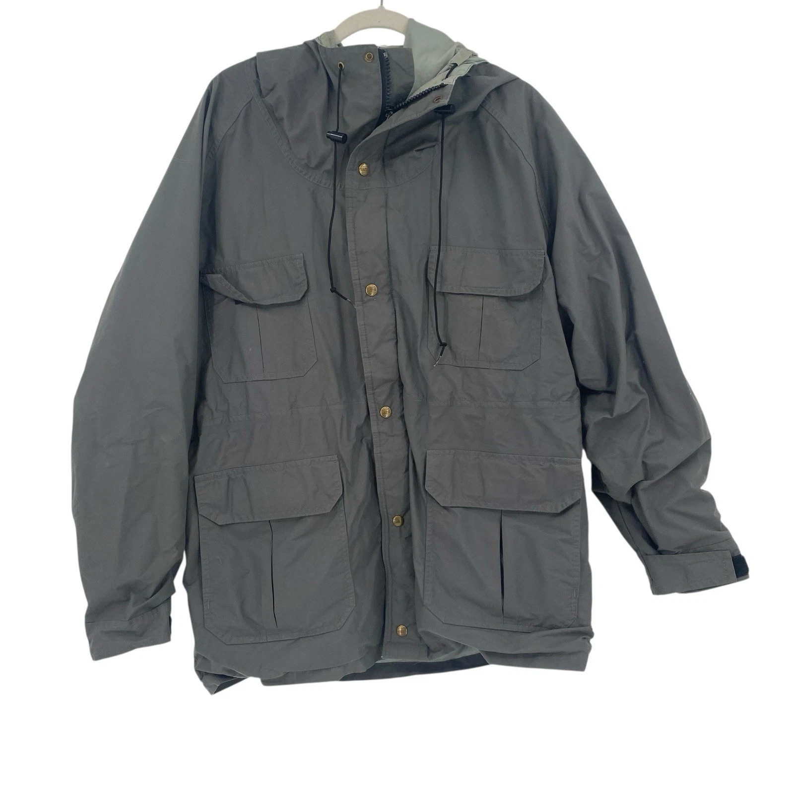Vintage LL Bean Gore Tex Thinsulate Parka Jacket Mens Size Large Gray Hooded