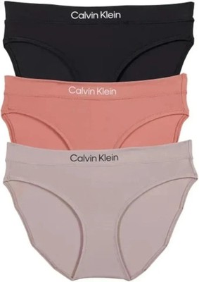 NEW Calvin Klein Womens 3 Pack Bikini Microfiber Stretch Panties Underwear SMALL