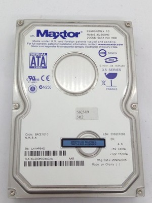 MAXTOR DIAMOND MAX 10  SATA FESTPLATTE  S/N: L41HRS4G  3,5 ZOLL  #FP4466