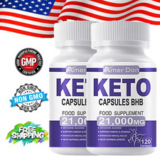 2 X KETO BHB 21000mg PURE Ketone FAT BURNER Weight Loss Diet Pills Ketosis