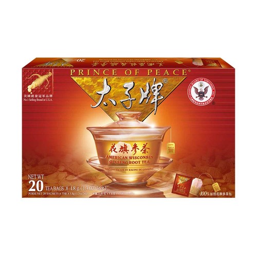 Prince Of Peace American Wisconsin Ginseng Root Tea, 20 Count 