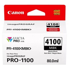 Canon PFI-4100 80ml Pigment Ink Tank for imagePROGRAF PRO-1100, Matte Black