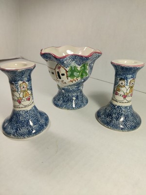 Rare, Vintage Cooks Bazaar Collection/Mountain Lodge Vase & Candleholders