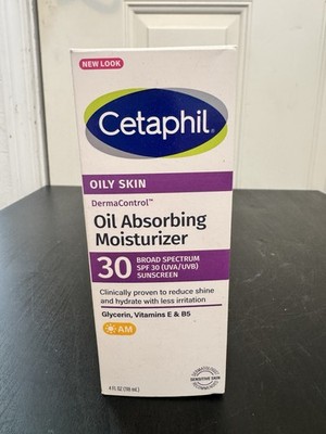 Cetaphil Derma Control Oil Absorbing Moisturizer For Oily Skin SPF 30 4oz NEW