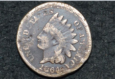 1864 Indian Head Cent * Copper Nickel variety * Partial LIBERTY * FREE S/H