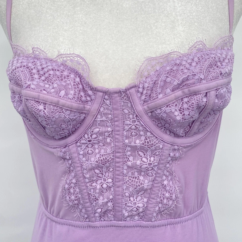 Urban Outfitters скольжения платье женщин средний лаванды кружева сетки корсет кокетка - Изображение 3 из 4