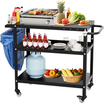 TOLEAD Outdoor Grill Cart, 31.5X17.7 Inch Grill Tables for Outside, BBQ Cart Out