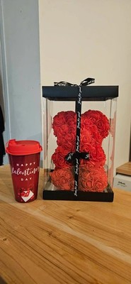 25 cm Rosenbär Teddy Schaum Blume Hochzeit Geschenk Valentinstag Liebe