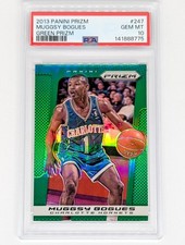 2013-14 Panini Prizm Green Prizm #247 Muggsy Bogues PSA 10 Charlotte Hornets