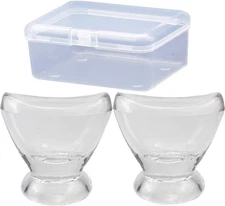 Boyizupha® 2Pcs Transparent Glass Eye Wash Cup for Eye Rinse,Cleansing with Stor