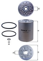Mahle Kx 24D Kraftstofffilter FüR Aro,Case Ih,CitroËN,Daf,Erf,Fiat,Ford,Fso,Jeep