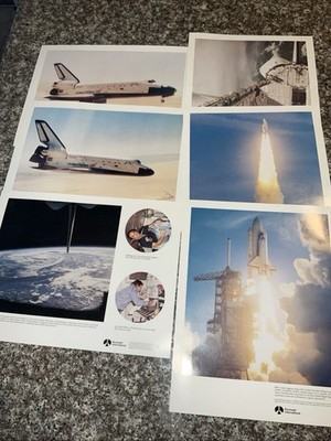6 NASA COLUMBIA SPACE SHUTTLE 8.5 x11 PRINTS, ROCKWELL INT.