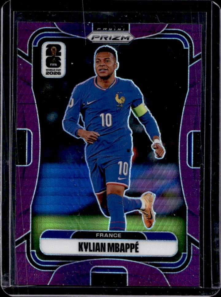 2026 Panini Prizm World Cup Kylian Mbappe Purple Hyper #/299 France view 1